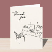 の結婚サンキューカードと後パーティーテーブル サンキューカード