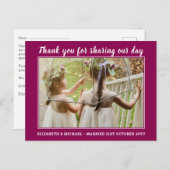 の結婚サンキューカードとPhoto Virtual Digital ポストカード (正面/裏面)