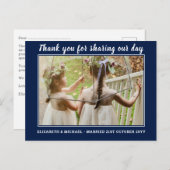 の結婚サンキューカードとPhoto Virtual Digital ポストカード (正面/裏面)