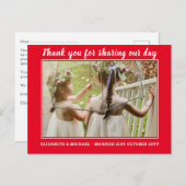 の結婚サンキューカードとPhoto Virtual Digital ポストカード (正面/裏面)