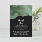 の結婚サンキューカードグリーンシルバーグリッターブラック サンキューカード (スタンド正面)