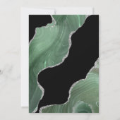 の結婚サンキューカードグリーンシルバーグリッターブラック サンキューカード (裏面)