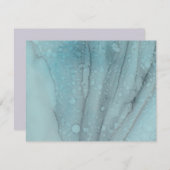 の結婚サンキューカードターコイズ及びラベンダー サンキューカード (正面/裏面)