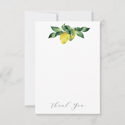 の結婚サンキューカードブルー&イエローレモン サンキューカード (正面)