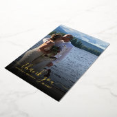 の結婚サンキューカード上品な金の箔のオーバーレイド 箔シーズンカード (回転した状態)