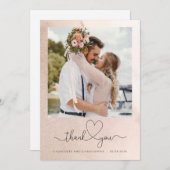 の結婚サンキューカード写真、バラ金ゴールド 招待状 (正面/裏面)