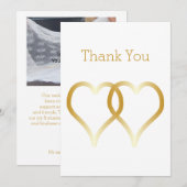 の結婚サンキューカード金ゴールドハート サンキューカード (正面/裏面)