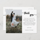 の結婚サンキューカード、スクリプモダント ポストカード (正面/裏面)