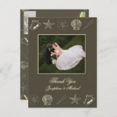 の結婚サンキューカード、写真テンプレート ポストカード (正面/裏面)