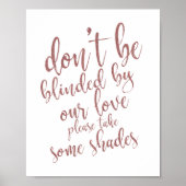 の結婚サングラスはバラ金ゴールド8x10サインを支持 ポスター (正面)