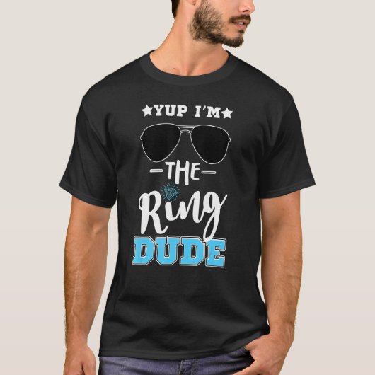 の結婚サングラスリングや輪ガイ冗談Yup私はリングや輪デュオ Tシャツ (正面)