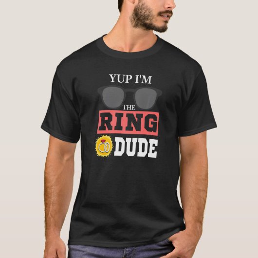 の結婚サングラスリングや輪ガイ冗談Yup私はリングや輪デュオ Tシャツ (正面)