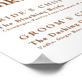 の結婚シグネチャードリンク素朴Bohoフローラ ポスター (角)