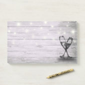 の結婚シャンパングラス弦ライトウッド素朴 ポストイット (デスク)