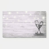 の結婚シャンパングラス弦ライトウッド素朴 ポストイット (正面)