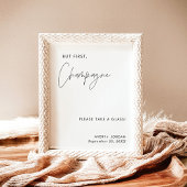 の結婚シャンパンサインモダン、ミニマリスト ポスター