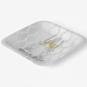 の結婚シャンパントーストオンダマスク ペーパープレート (傾斜あり)