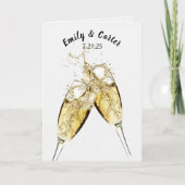 の結婚シャンパントーストオンホワイト カード (正面)
