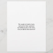 の結婚シューゲームの質問紙白黒 (裏面)