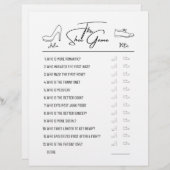 の結婚シューゲームの質問紙白黒 (正面/裏面)