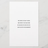 の結婚シューゲームの質問紙白黒 (裏面)