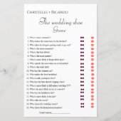 の結婚シューゲームブライダルシャワーゲームカード (正面)