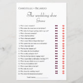 の結婚シューゲームブライダルシャワーゲームカード (正面)