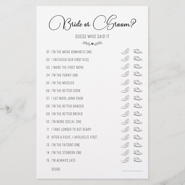 の結婚シューゲーム新郎新婦または新郎ブラック&ホワイト (正面)