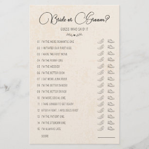 の結婚シューゲーム花嫁または花婿の素朴紙