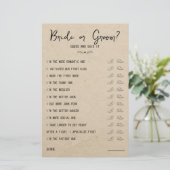 の結婚シューゲーム花嫁または花婿の素朴紙 (スタンド正面)