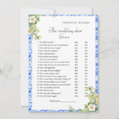 の結婚シューゲーム青メディテランパーティーゲームカード 案内状 (正面)