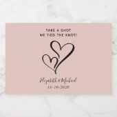の結婚ショット我々は結び目の赤面ピンク リキュールボトルラベル (シングルラベル)