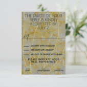 の結婚シルバーライニングRSVPカード 出欠カード (スタンド正面)