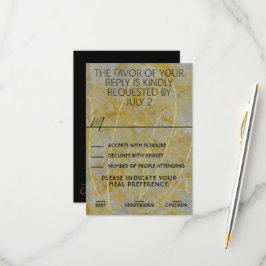 の結婚シルバーライニングRSVPカード 出欠カード