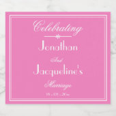 の結婚シンプルスクリエレガントプト名カッコいいPink スパークリングワインラベル (シングルラベル)