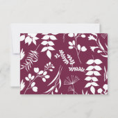 の結婚シンプルモダンBurgundy RSVPカード (裏面)