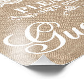 の結婚シンボルや象徴- Burlap & Lace – ゲストブック –  フォトプリント (角)