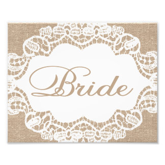 の結婚シンボルや象徴- Burlap & Lace - Bride - フォトプリント