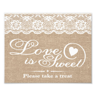 の結婚シンボルや象徴- Burlap & Lace - Love is Sweet - フォトプリント
