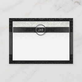 の結婚シーティングカー空白のド – 白黒デコ プレイスカード