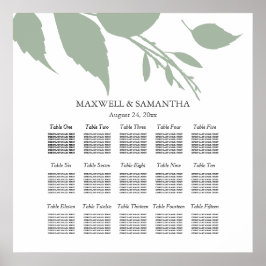 の結婚シーティンググエレガントラフリー葉グ ポスター