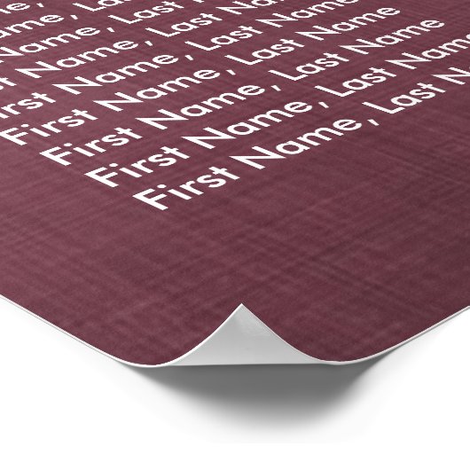 の結婚シーティンググラフシックな金ゴールドバラブルゴーニュレッド ポスター (角)