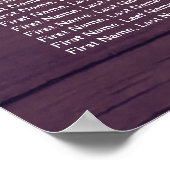 の結婚シーティンググラフシックフローラライトウッドレース ポスター (角)