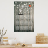 の結婚シーティンググラフシャンパングラスウッドライト ポスター (キッチン)