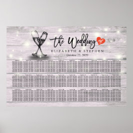 の結婚シーティンググラフシャンパングラスウッドライト ポスター