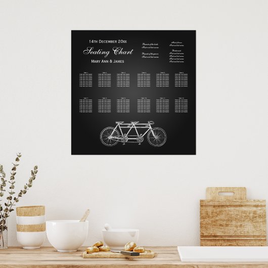 の結婚シーティンググラフタンデムバイクブラック ポスター (キッチン)