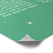 の結婚シーティングチャートきらめくチェインミントグリーン ポスター (角)