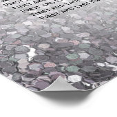 の結婚シーティングチャートのシルバーグリッター ポスター (角)