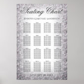 の結婚シーティングチャートのシルバーグリッター ポスター (正面)