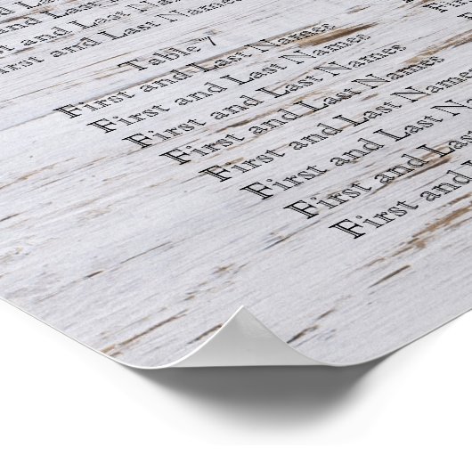 の結婚シーティングチャートの半分と半分のデザイン ポスター (角)